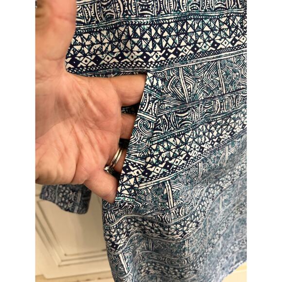 Tori Richard size 0P blue & white dress with pockets - Picture 2 of 5